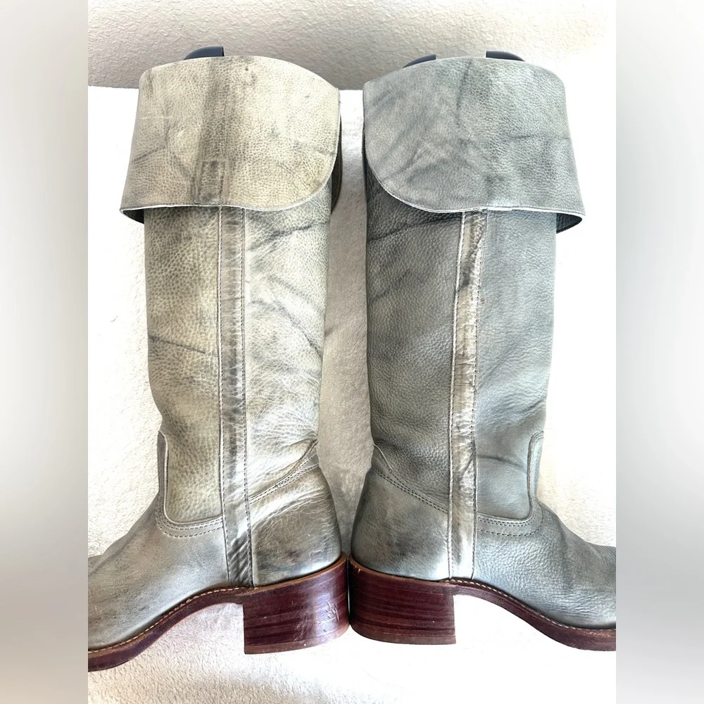 FRYE low heel Over‎ the Knee Tall Campus Boots RARE Blue size 7